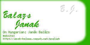 balazs janak business card